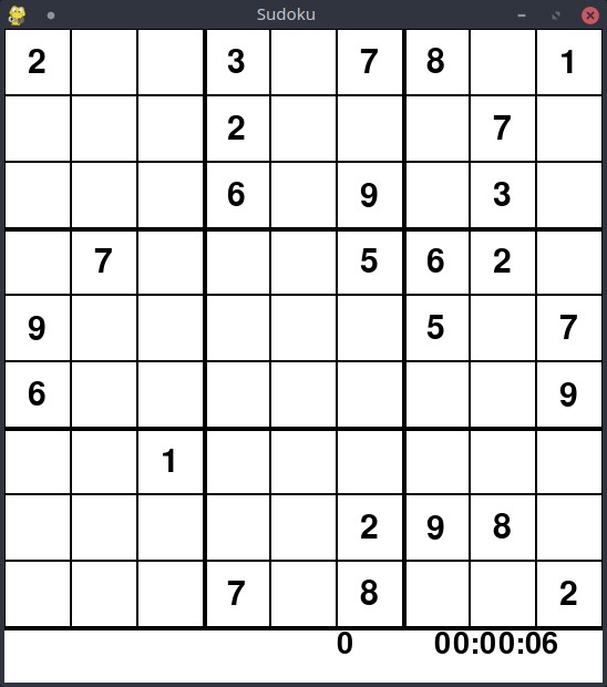 sudoku screenshot